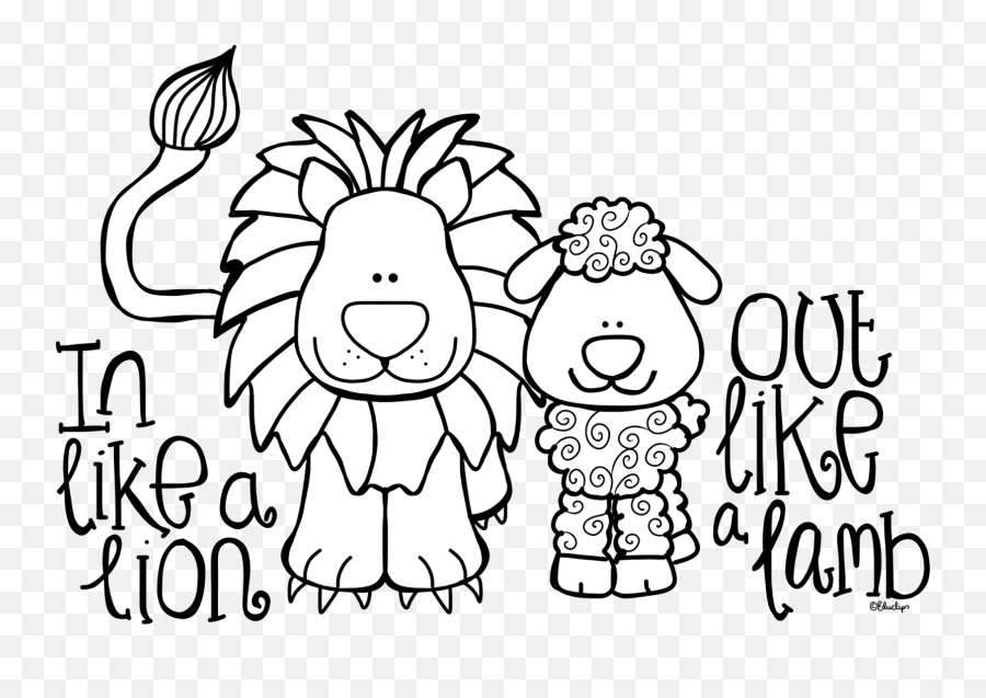 March Clipart Lion Lamb March Lion - Like A Lion Out Like A Lamb Coloring Pages Emoji,March Clipart
