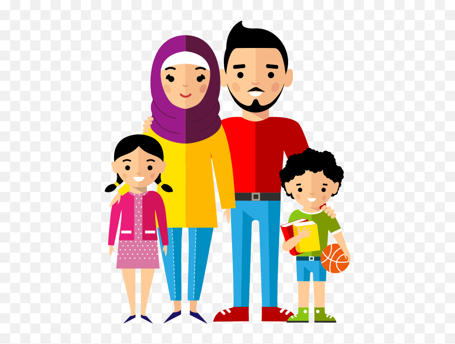 Clipart Dindar Aile - Muslim Family Clipart Transparent Family Muslim Png Emoji,Family Clipart
