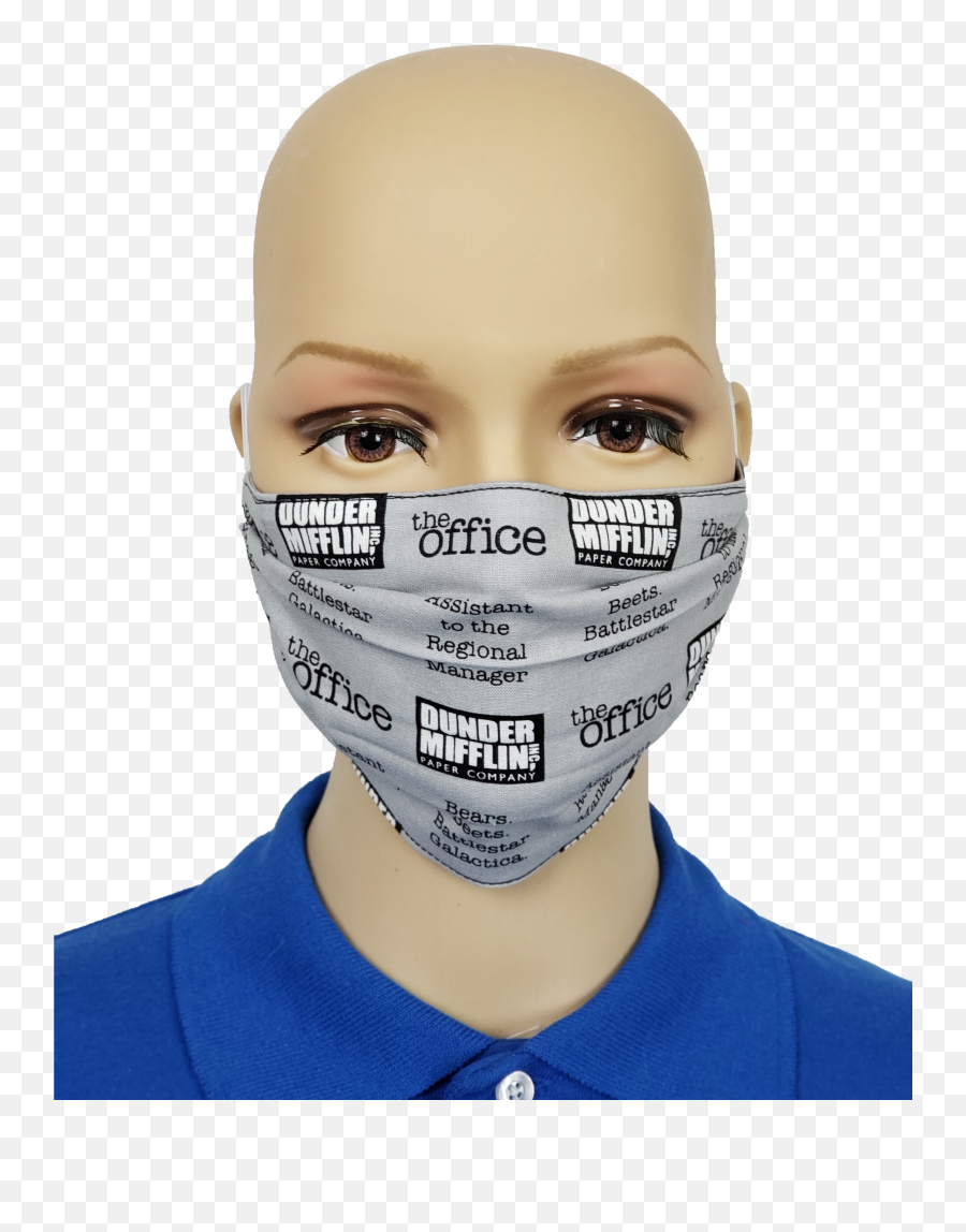 Cloth Face Covering Made From Dunder Mifflin Fabric Serj Handiworks - For Adult Emoji,Dunder Mifflin Logo Png