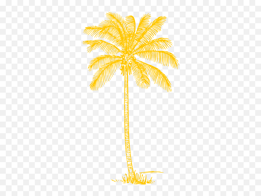 Yellow Palm Tree Clip Art - Yellow Palm Trees Clip Art Emoji,Palm Tree Clipart