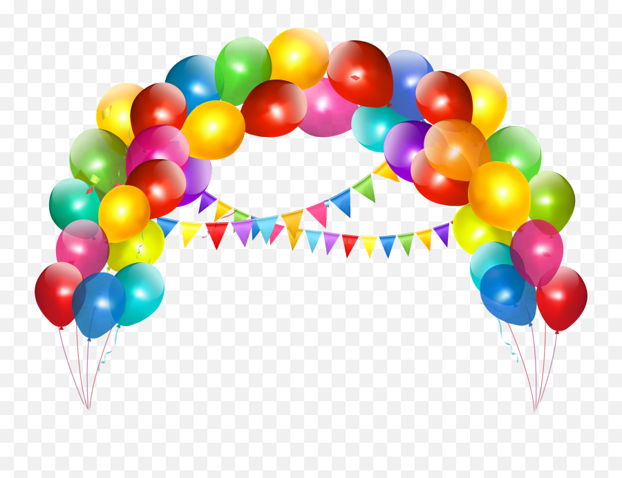 Download Hd Balloon Arch With Decoration Clipart Gallery - Balloon Clipart Emoji,Tags Clipart