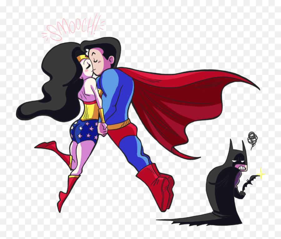 Drawn Superman Wonder Woman And - Easy Superman And Wonder Woman Drawing Emoji,Wonder Woman Clipart