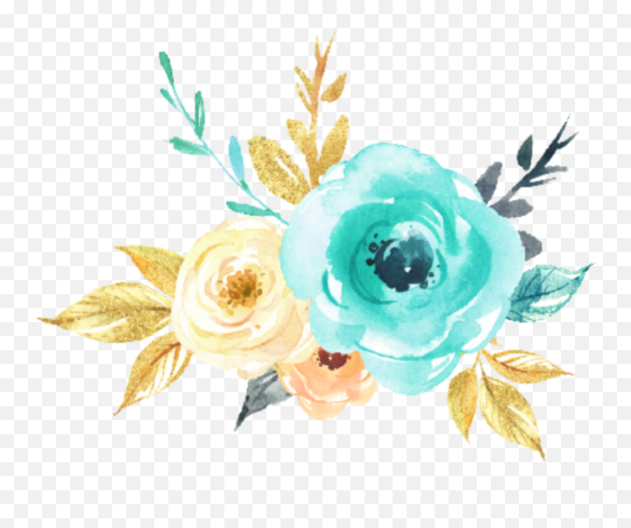 Teal Silver Watercolor Flower Perfume Watercolor Flowers - Transparent Teal Watercolor Flowers Emoji,Watercolor Flowers Png