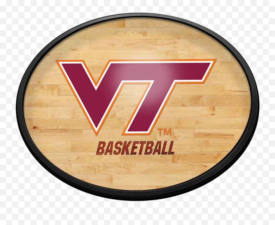 Virginia Tech Hokies Hardwood - Oval Slimline Lighted Wall Emoji,Virginia Tech Hokies Logo