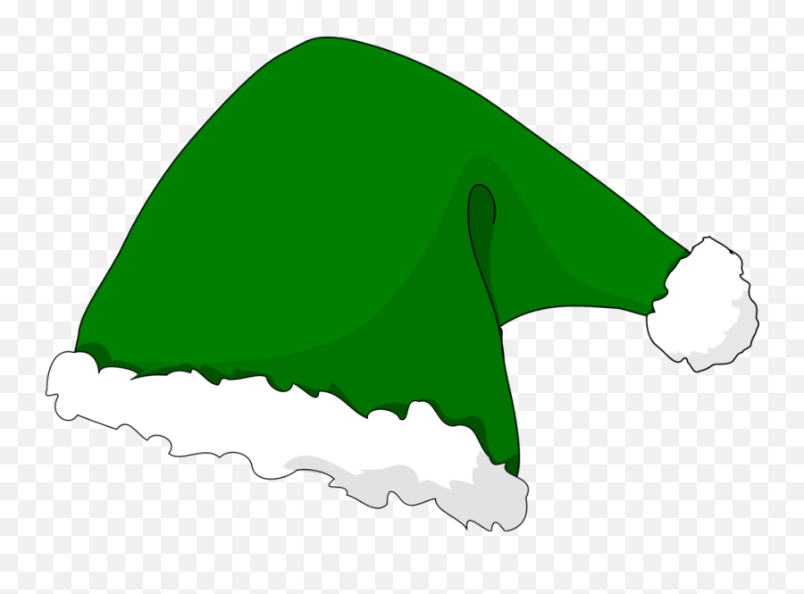 Green Christmas Hat Clipart - Elf Hat Cartoon Transparent Emoji,Christmas Hat Png