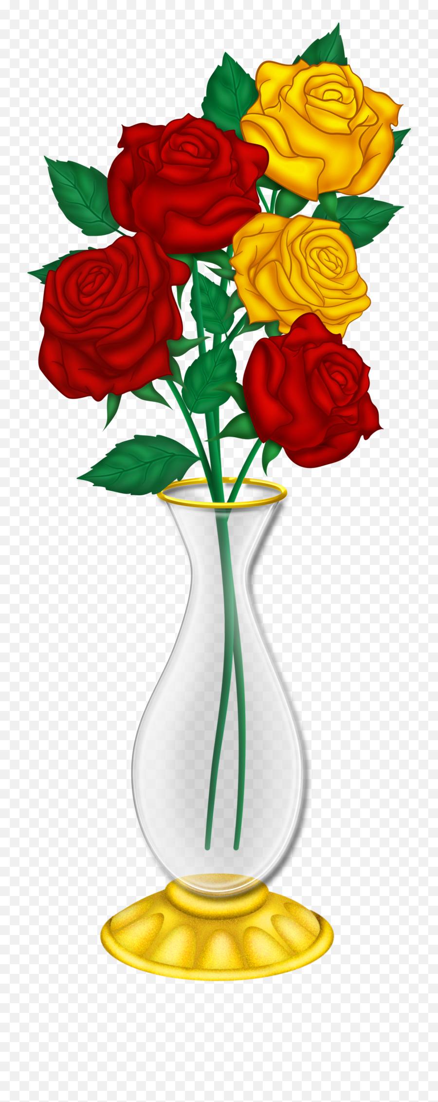 Vase Clipart - Flower Vase With Roses Png Emoji,Vase Clipart