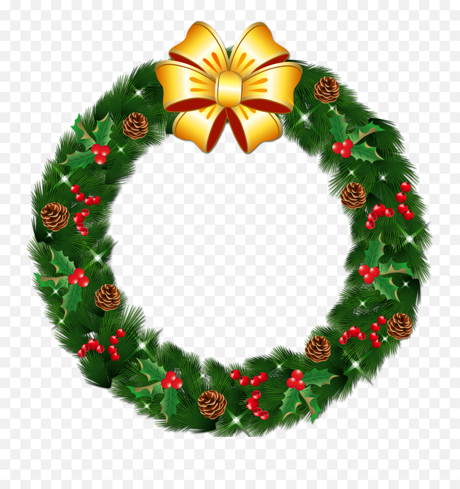 Christmas Wreath Png Clipart - Christmas Wreath Png Emoji,Christmas Wreath Clipart