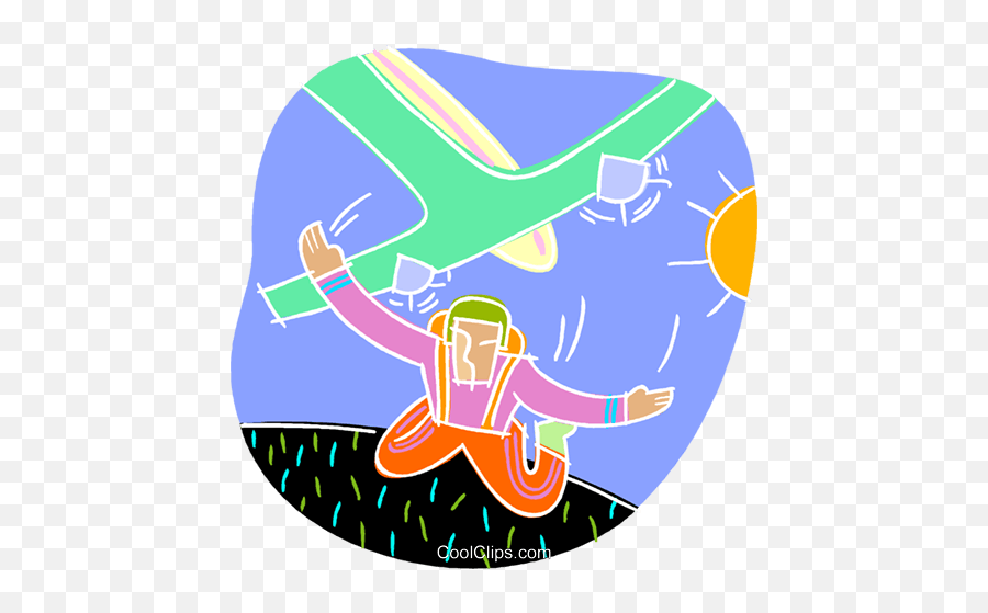 Parachutist Diving Out Of A Plane Royalty Free Vector Clip - Drawing Emoji,Parachutist Clipart