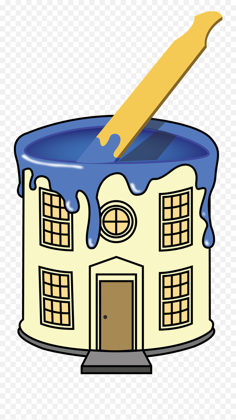 Can With Blue Paint And Stirrer Looks - Paint Stiring Stick Clipart Emoji,Paint Clipart
