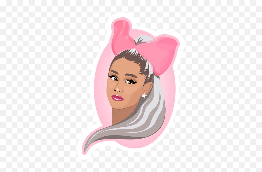 Ariana Grande With Pink Bow Sticker - Ariana Grande Pink Bow Emoji,Ariana Grande Logo