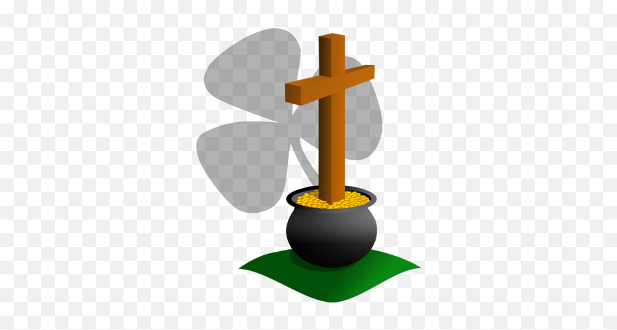 Pot Of Gold - Cross With Pot Of Gold Emoji,Pot Of Gold Clipart