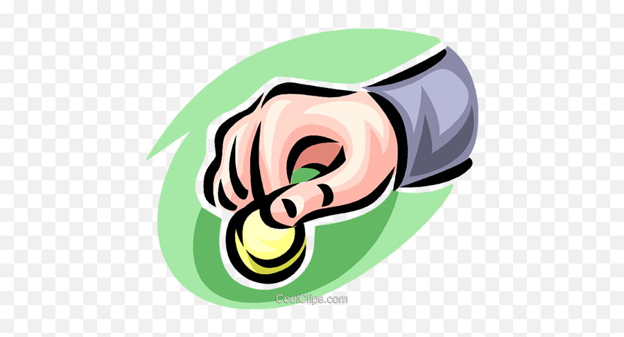 Hand Holding A Coin Royalty Free Vector Clip Art - Cartoon Hands With Coins Emoji,Coin Clipart