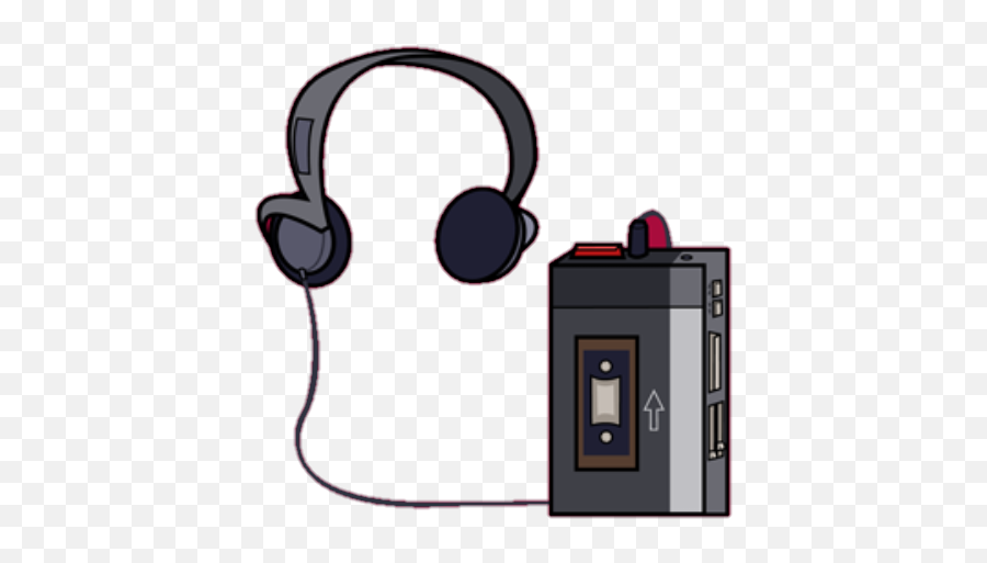 Download Headphone And Music Player - Headphones Cartoon Png Emoji,Headphones Silhouette Png