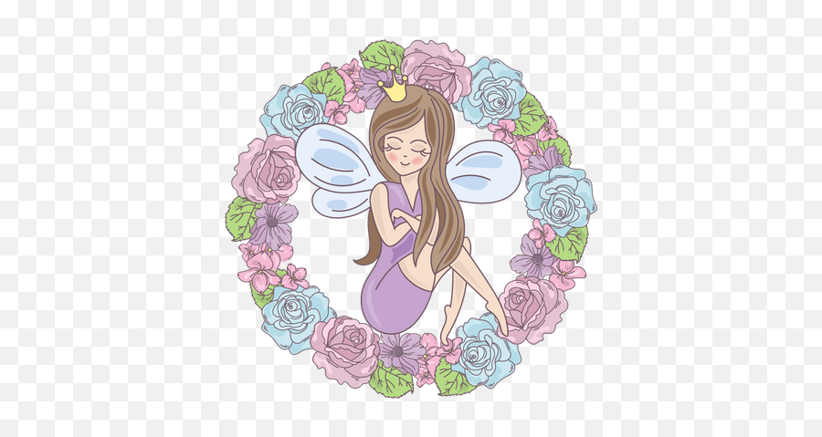 Best Premium Fairy On Flower Wreath Illustration Download In Emoji,Flower Wreath Png