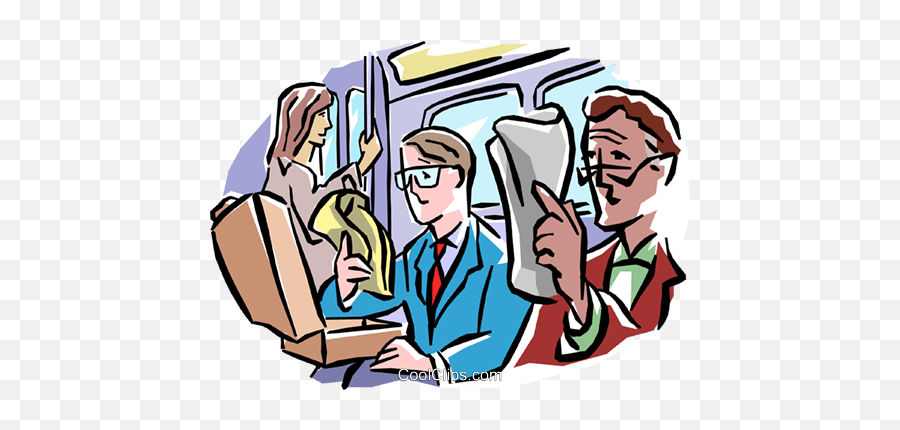 Subway Passengers Reading Newspaper Emoji,Subway Clipart