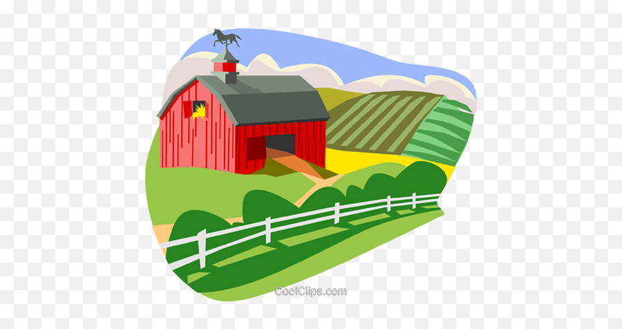 Farm Scene With Barn Royalty Free Emoji,Clipart Barns