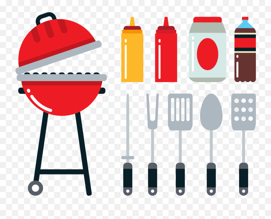 Barbecue Picnic Flat Design Icon - Color Grill Vector Png Emoji,Free Bbq Clipart