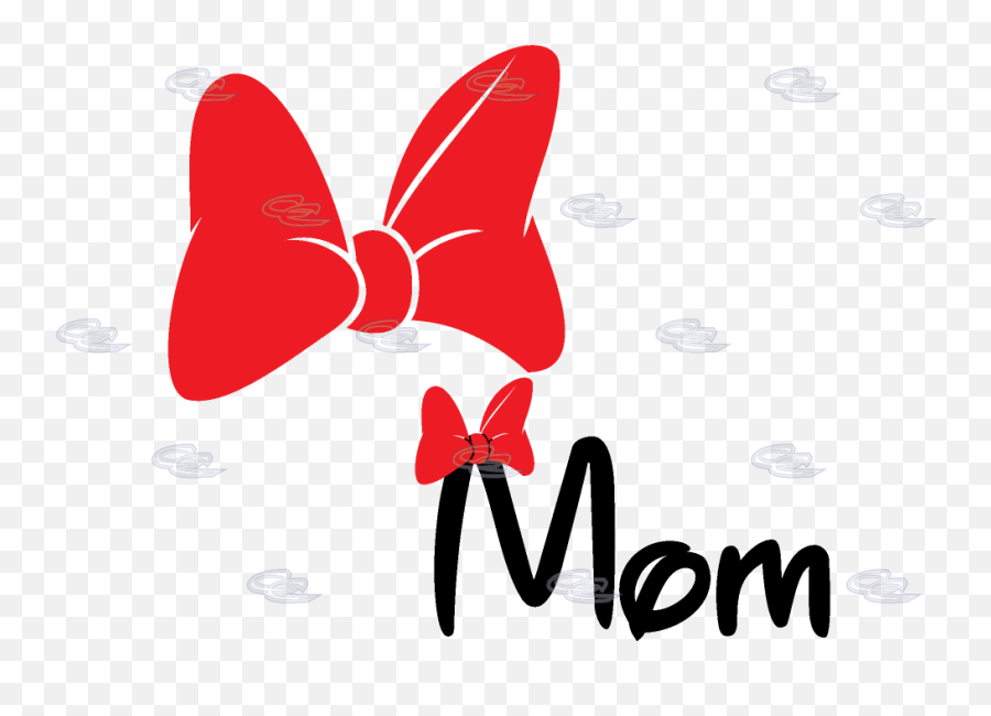Mom Shirt Disney Font With Cute Minnie - Transparent Background Minnie Mouse Red Bow Png Emoji,Minnie Mouse Bow Clipart