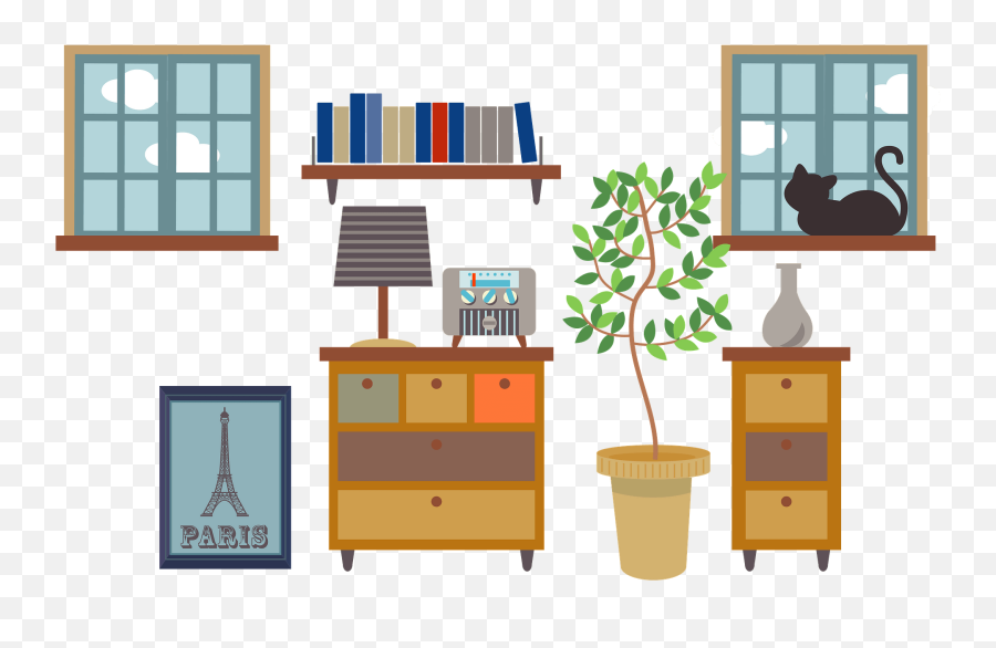 Room With A Window Clipart Emoji,Furniture Clipart