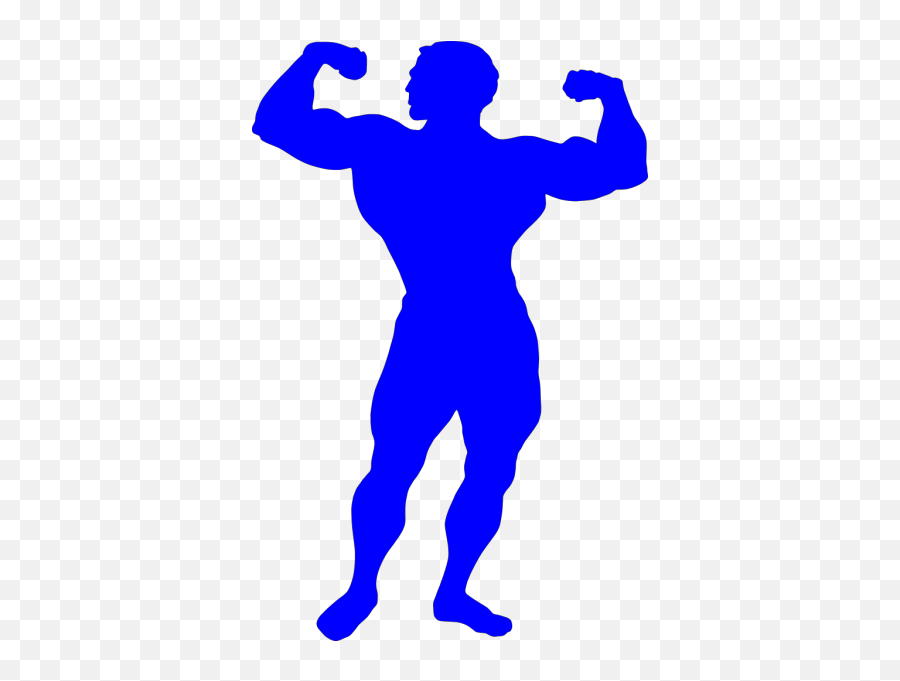 Bodybuilder Blue Clip Art At Clker - Bodybuilding Blue Emoji,Bodybuilder Logos