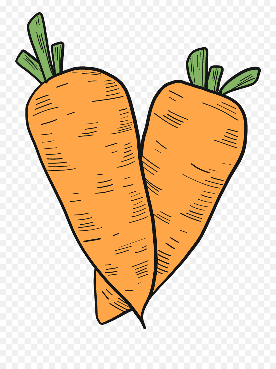 Two Carrots Clipart - 2 Carrots Clip Art Emoji,Carrot Clipart