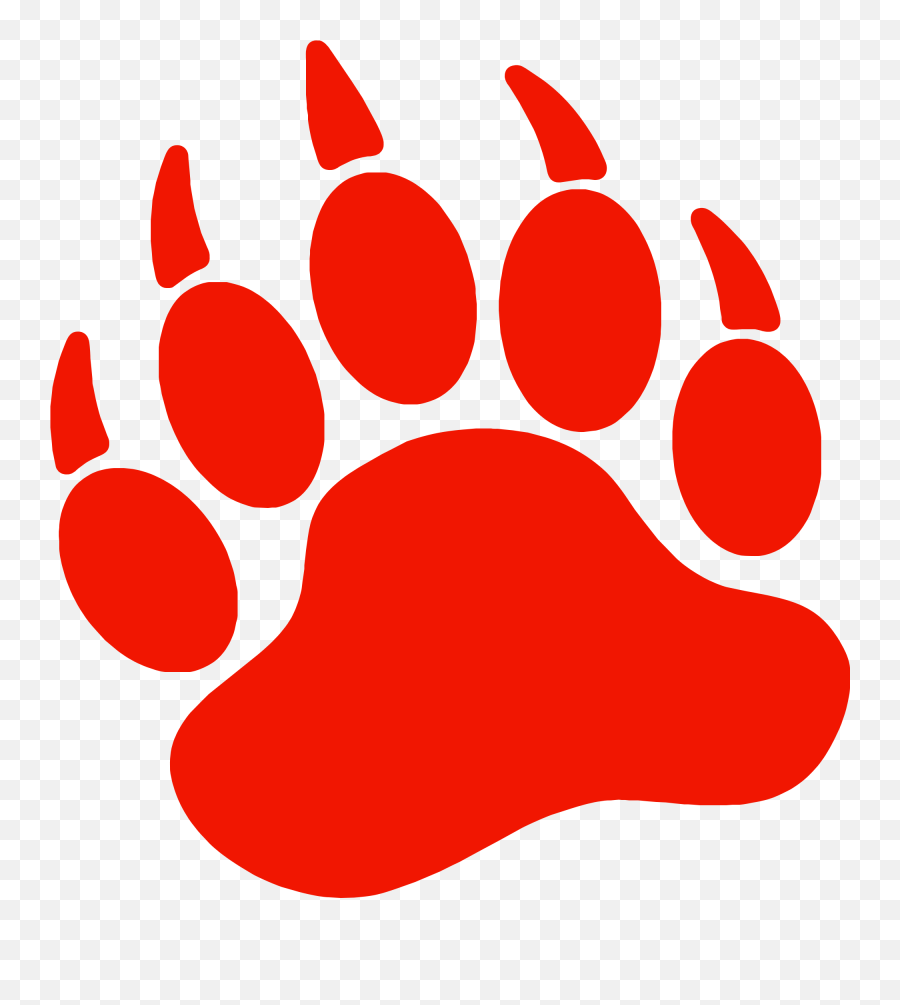 Bear Paw Dog Printing Clip Art - Red Bear Paw Print Clipart Bear Paw Transparent Background Emoji,Paw Print Clipart