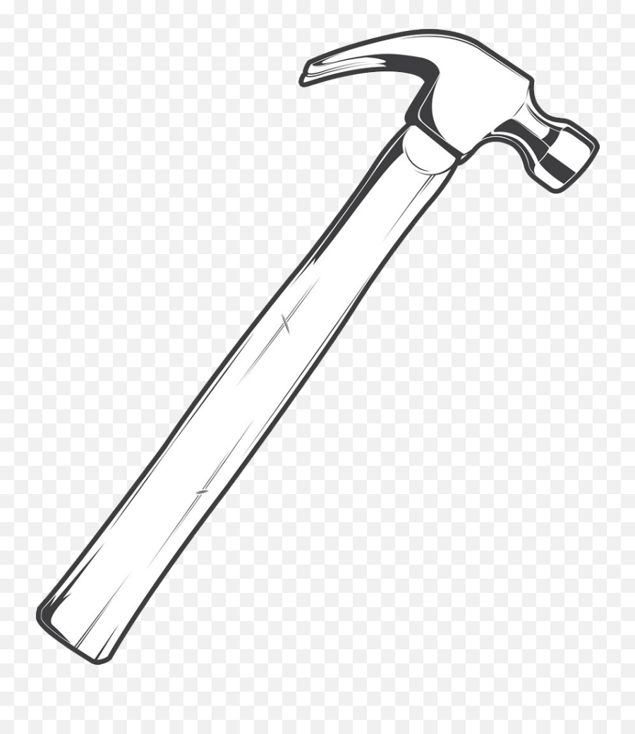 Hammer With Wooden Handle Drawing Png - Framing Hammer Emoji,Hammer Png