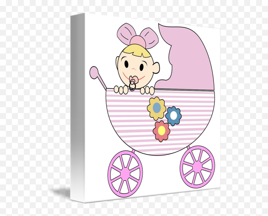 Little Baby Girl In Stroller By Richard Laschon Emoji,Stroller Clipart