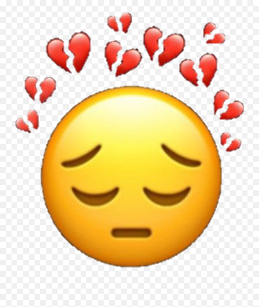 Download Hd Broken Down Sad Hearts Emoji Sademoji,Sad Emoji Transparent