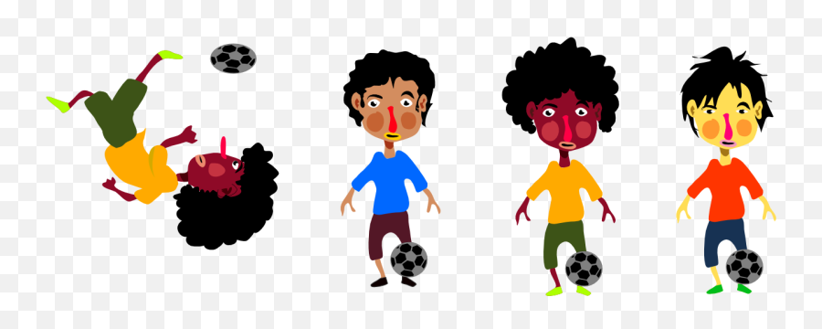 Clipart Of Kids Playing - Football Player Emotion Png Emoji,Kids Playing Clipart