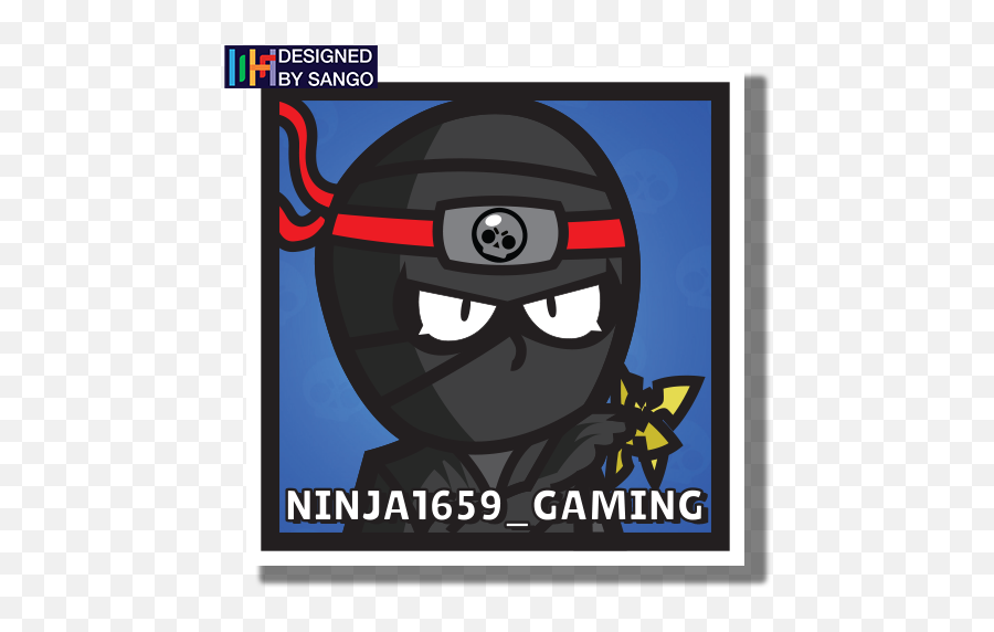Ninja1659gaming Logo With Blue Background Laminated Vinyl Sticker - Fictional Character Emoji,Brawl Stars Logo