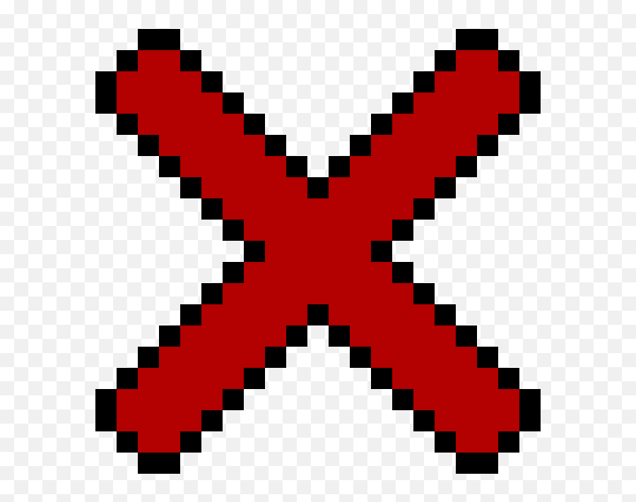 Red X Pixel Art Transparent Png Image - Cancel Pixel Icon Emoji,Red X Png