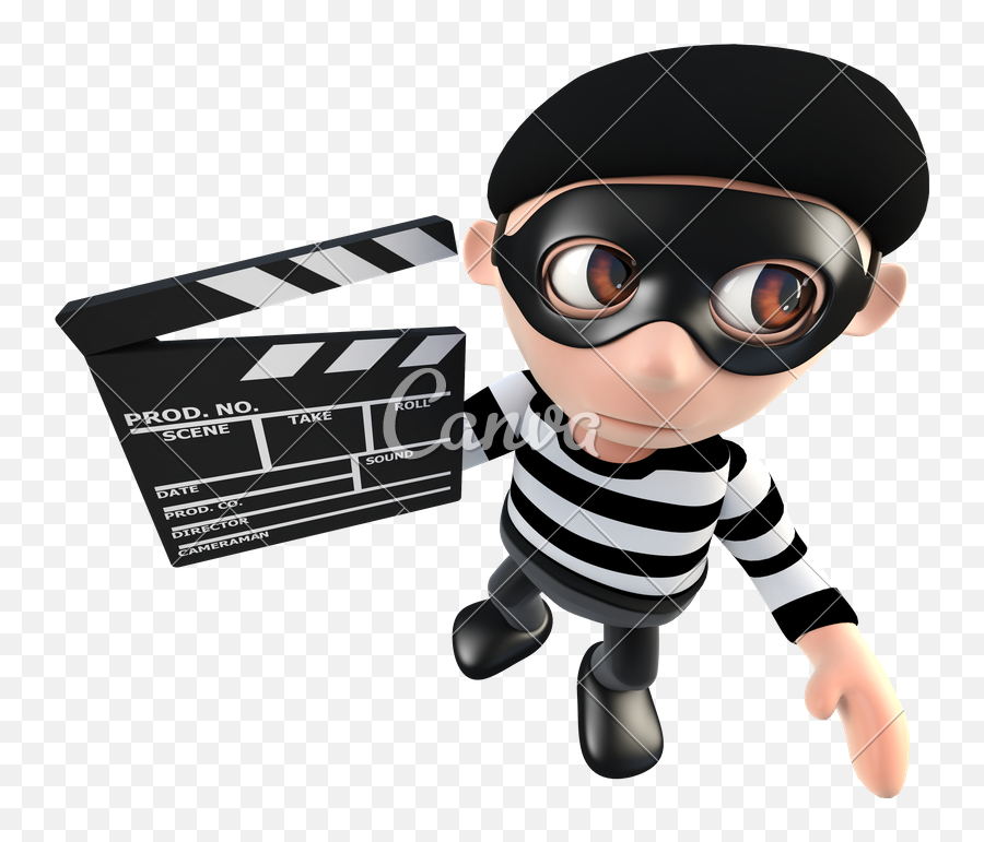 3d Funny Cartoon Burglar Thief Holding - Shopping Basket Funny Emoji,Thief Clipart