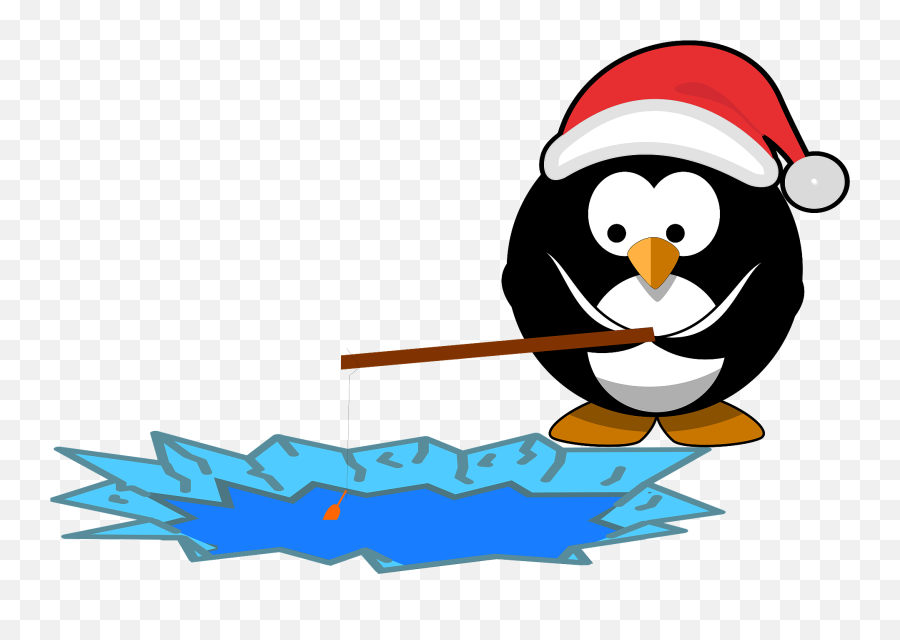 Penguin Fishing Clipart - For Holiday Emoji,Fishing Clipart