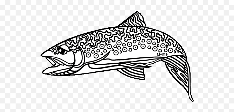 United States Clip Art - West Virginia State Fish Drawing Emoji,Trout Clipart
