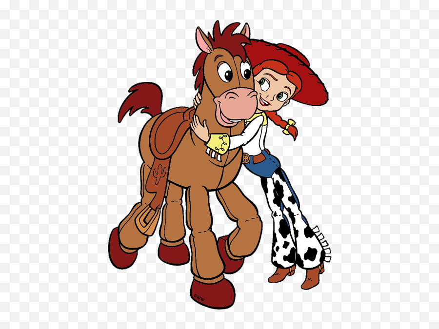 Library Of Woody Horse Image Freeuse - Cartoon Jessie And Bullseye Toy Story Emoji,Woody Clipart
