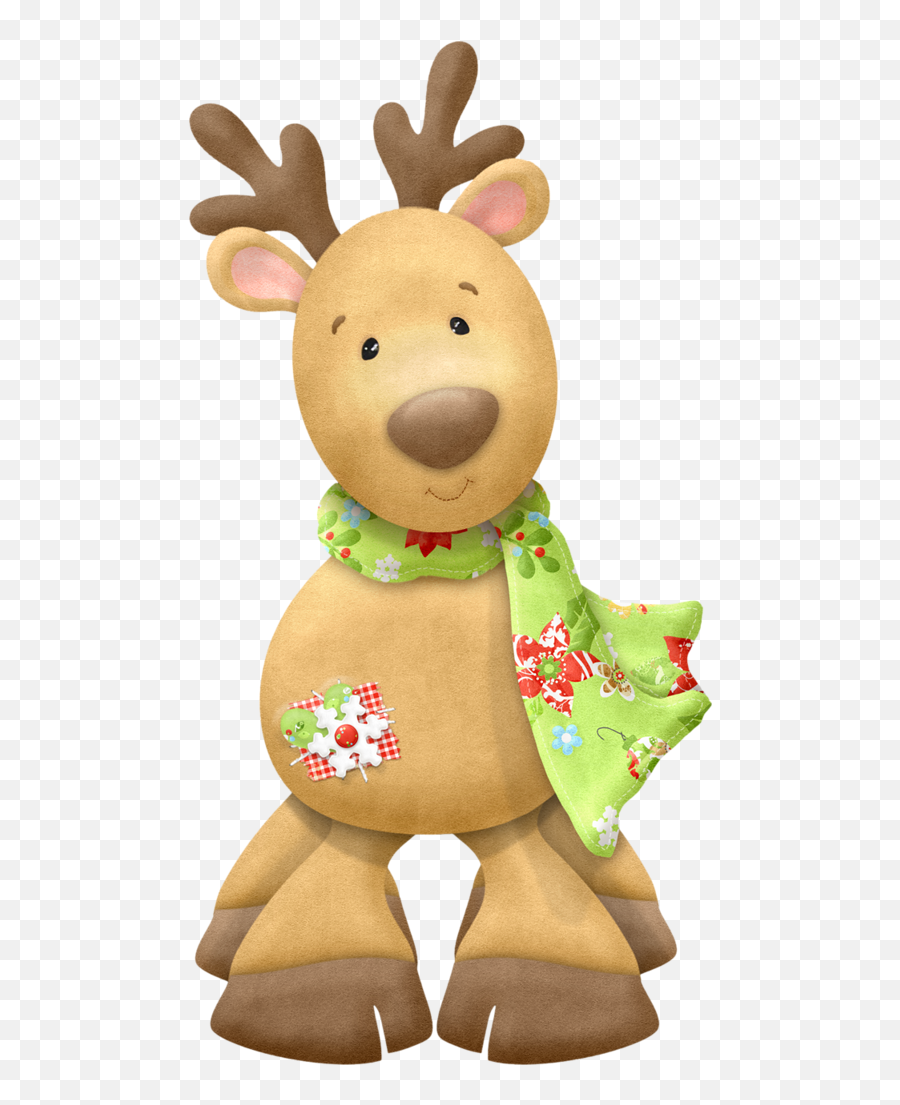 Cute Christmas Reindeer Clipart Png - Country Reindeer Clipart Emoji,Christmas Reindeer Clipart