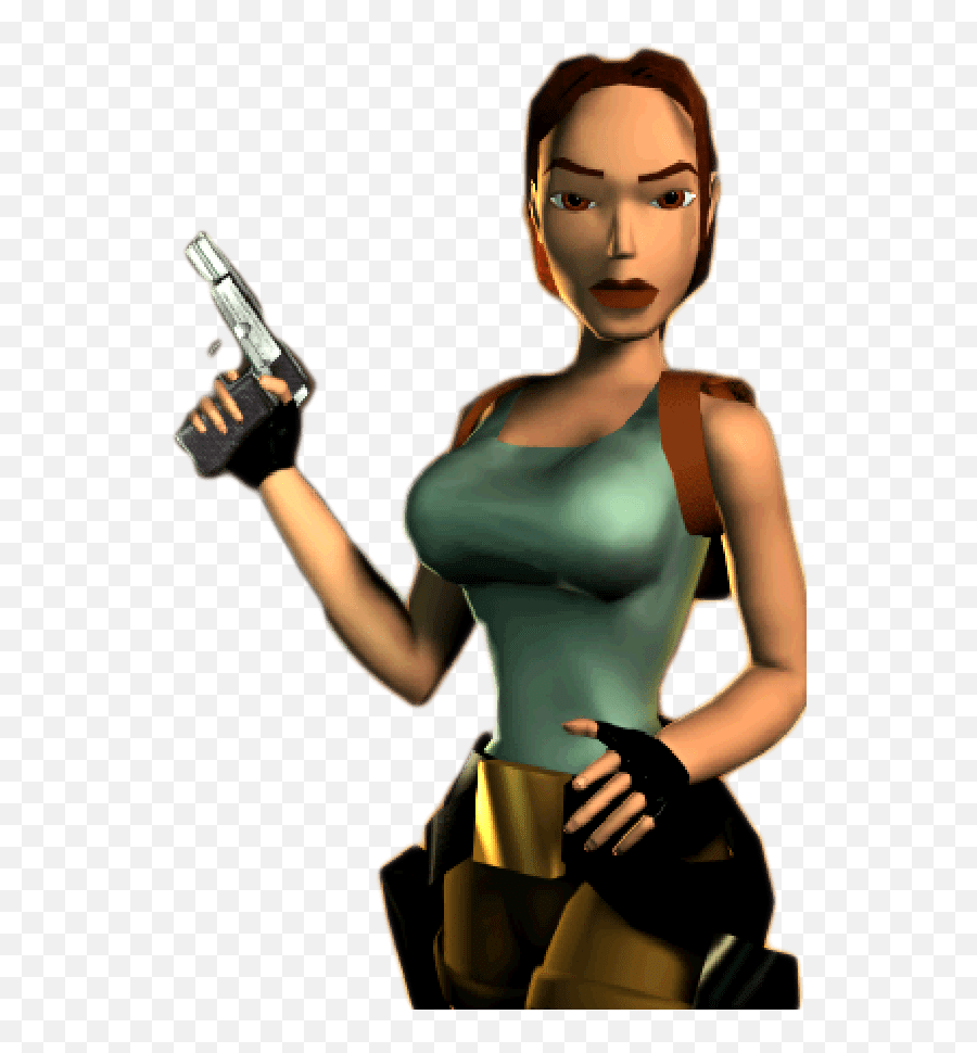 Lara Croft Holding Gun Transparent Png Emoji,Holding Gun Transparent