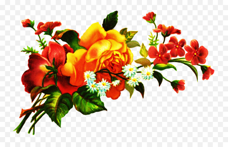 Floral Bouquet Png - Flower Clipart Border Design Emoji,Flower Clipart No Background