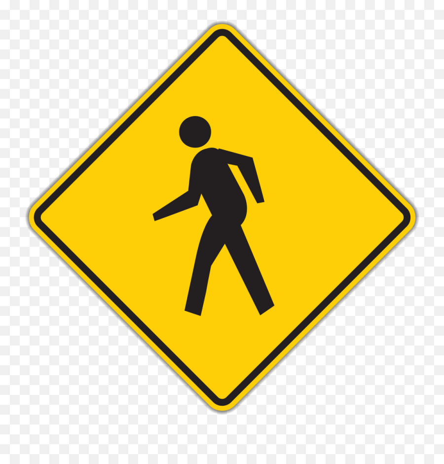 W11 - 2 Pedestrian Crossing Emoji,Sign Transparent