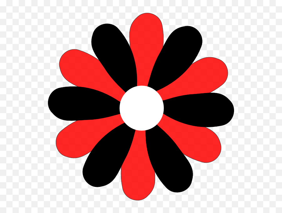 Black And Red Gerber Daisy Clip Art Clipart - Clip Art Png Emoji,Black Flower Clipart