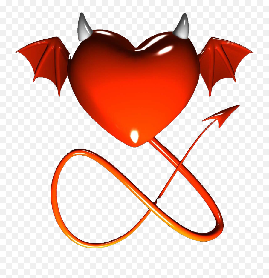 Heart With Devil Horns Tattoo Clipart - Full Size Clipart Heart Broken With Devil Horn And Tail Emoji,Devil Horns Png