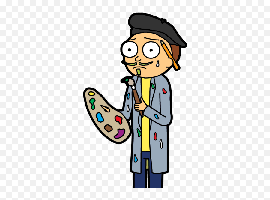 Struggling Artist Morty Rick And Morty Wiki Fandom Emoji,Derby Hat Clipart