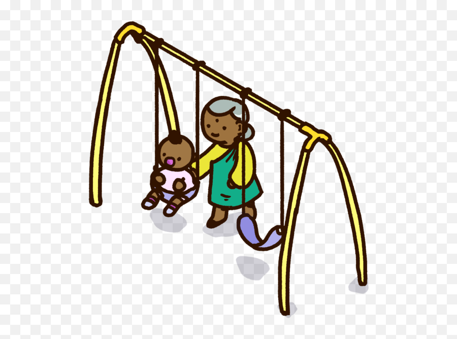 Swing Grandma And Kid - Child Clipart Full Size Clipart Push Swing Clipart Emoji,Swing Clipart