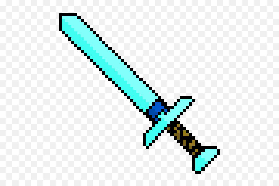 Minecraft Diamond Sword - Easy And Cute Pixel Art Full Zelda Navi Pixel Art Emoji,Diamond Sword Png