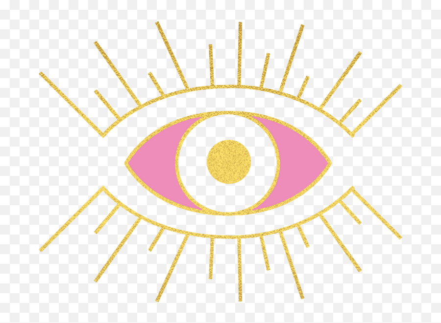 Evil Eye Pink And Gold Art Print - Evil Eye Line Art Emoji,Evil Eyes Png