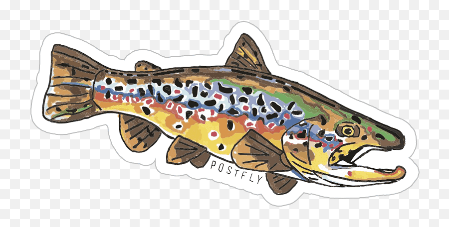 Salmon Clipart Brown Trout Salmon - Fishing Stickers Png Emoji,Trout Clipart