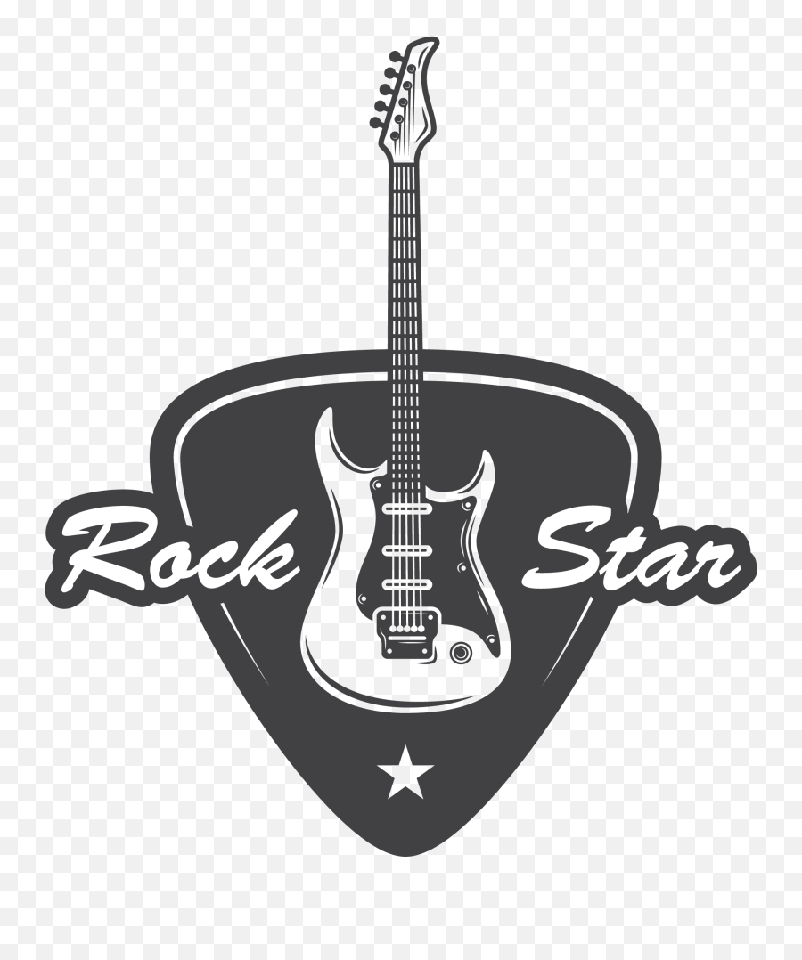 Download Rock Rockstar Star Guitar Png Vector Thumbsup Hand - Rock Star Guitar Logo Emoji,Guitar Png