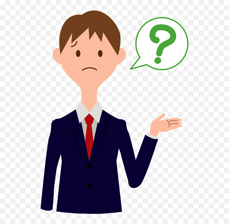 Businessman Is Questioning Clipart - Business Man Question Clipart Emoji,Questioning Clipart