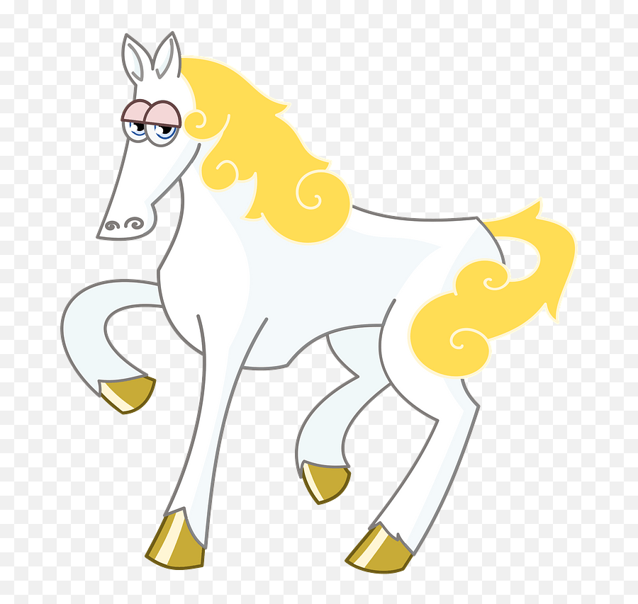 White Cartoon Horse Clipart Free Download Transparent Png Emoji,Horses Clipart Black And White